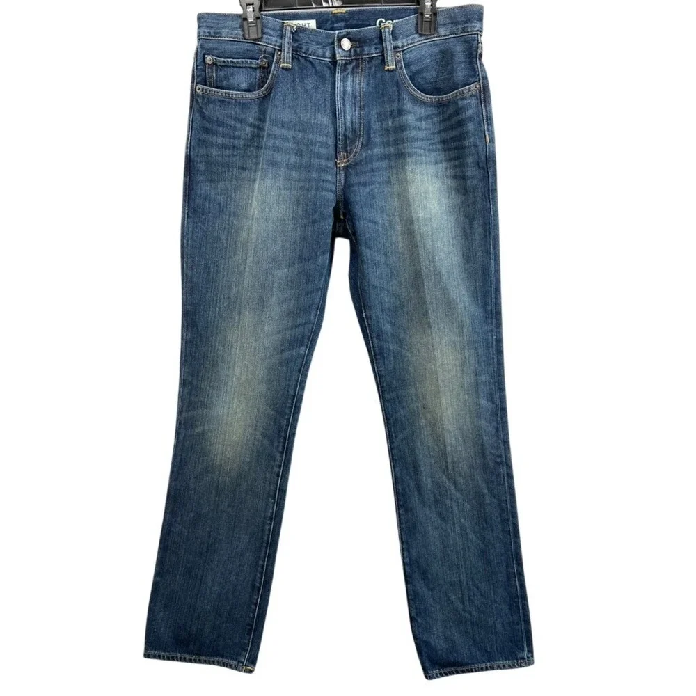 Gap 1969 Jeans Mens 34x34‎ Straight Leg Medium Wash Blue Denim Cotton Comfort